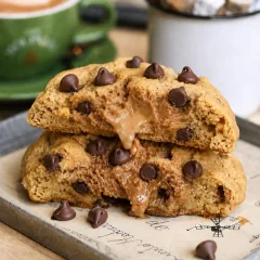 Lava Cookie con cuore cremoso al Burro D'arachidi E Gocce Di Cioccolato (vegan)